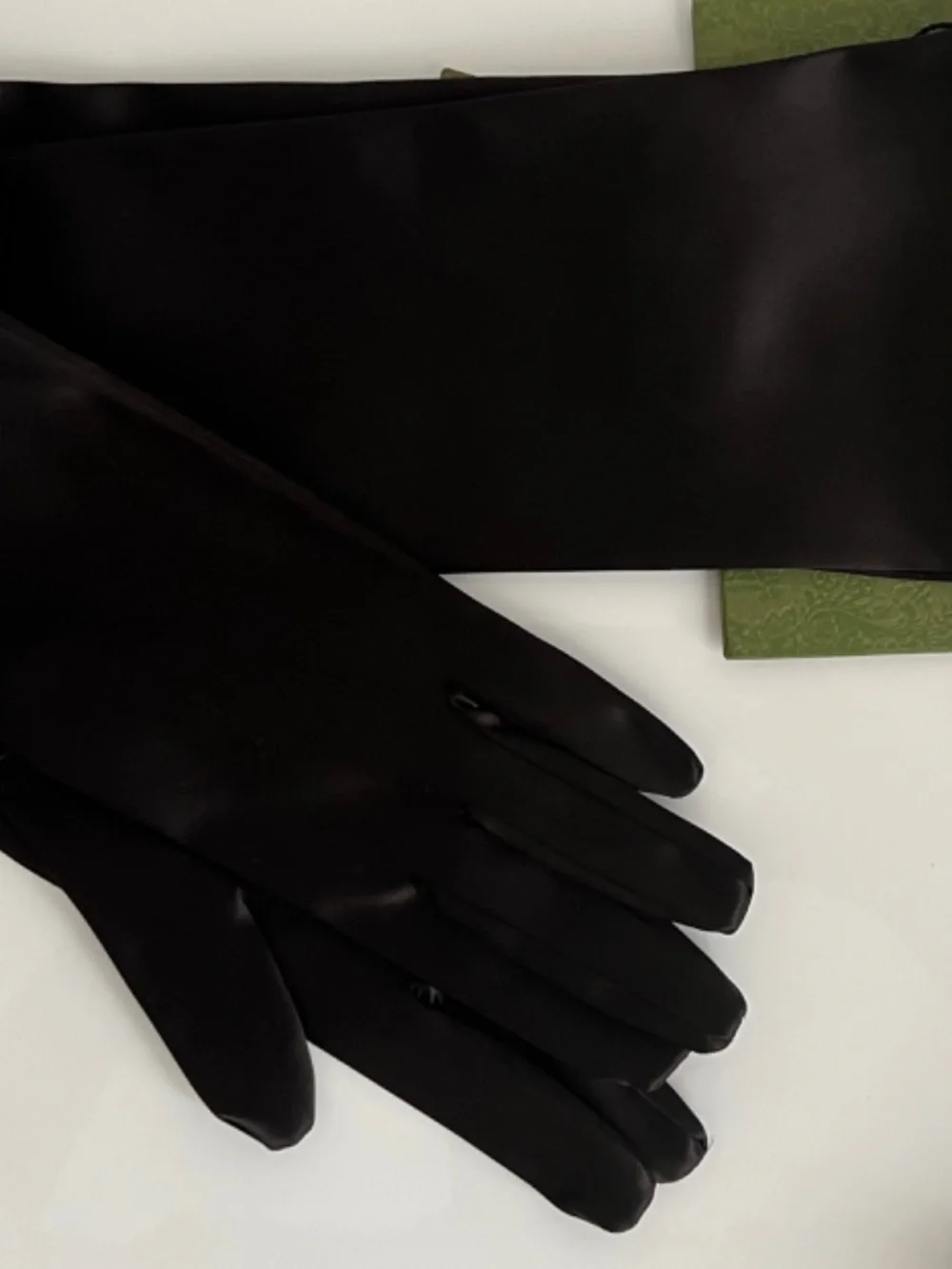 Gucci Black Gloves Long Opera Double GG Size Small Polyamide Acetate Elastane